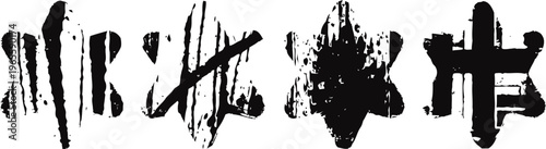 hand drawn grunge tally marks set distressed texture marks for counting and tracking abstract rough ink strokes illustration