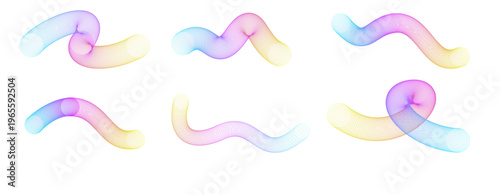 Abstract set of circular gradient lines for technology and science 