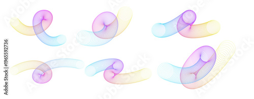 Abstract set of circular gradient lines for technology and science 