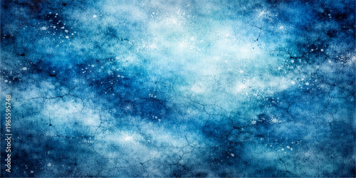 A dark blue abstract background featuring a stormy cloudscape with lightning and smoke textures creates a dramatic nature design evoking a deep sea atmosphere or a night sky in space