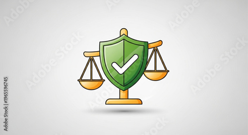 Balance of Justice - Shield and Scales Symbolizing Legal Protection.