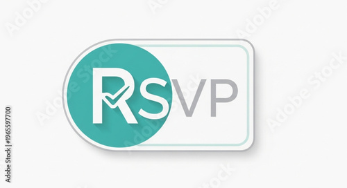 RSVP Icon with Checkmark - Invitation Confirmation and Event Attendance Symbol.