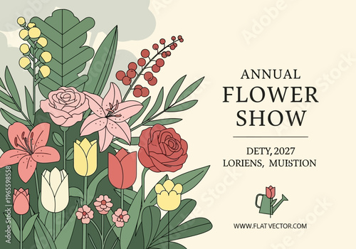 Vibrant Floral Arrangement for Annual Flower Show.