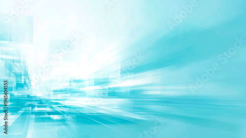 デジタルやサイバー空間の加速をイメージさせる、水色のテクノロジー背景