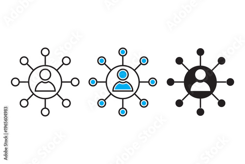 User network set. Profile circle Vector. Social media icon. Business connection symbol. Manual vector only. No autotrace used.
