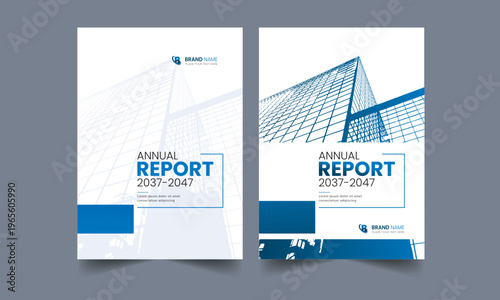 Blue Annual Report Cover Design Print