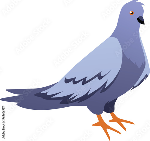 Dove bird flat icon, pigeon bird animal, beautiful gray fowl, carrier pigeon vector cartoon illustration isolated