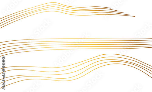 白背景に流れるような金色グラデーションのウェーブライン上品で高級感のある抽象装飾背景デザイン素材