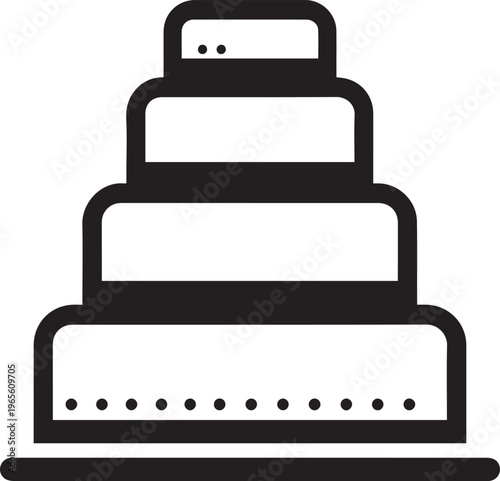 A simple and elegant multi-tiered cake, a symbol of celebration and indulgence, crafted with precision and symmetry.
