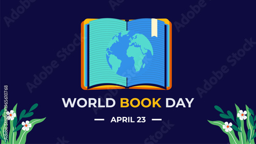 World book day flyer illustration