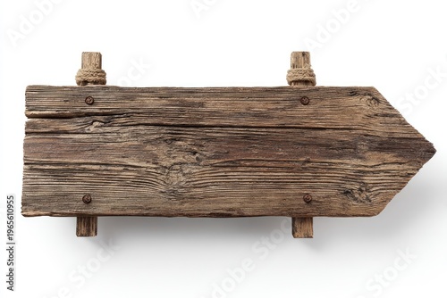 Old wooden directional sign board.