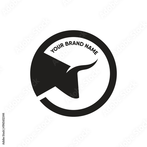 Creative abstract simple Bull head vector logo concept for steak and farm template