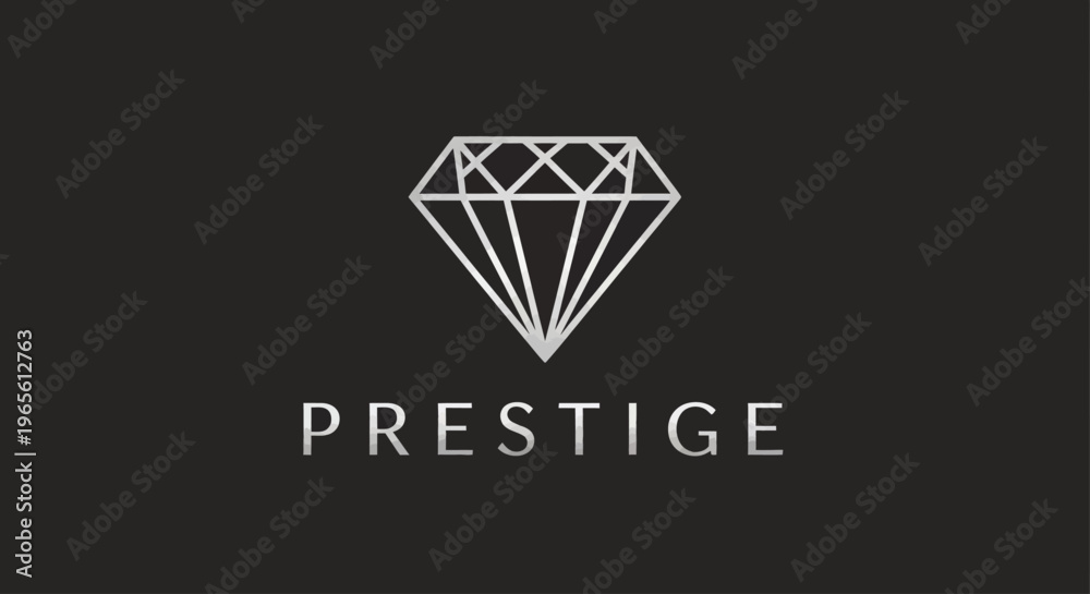Fototapeta premium Luxury brand logo with diamond symbol.