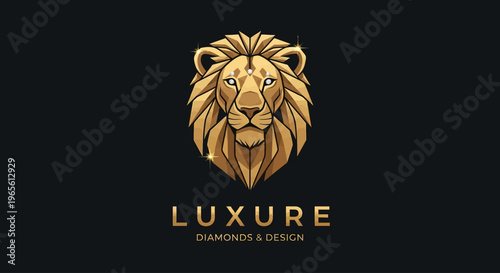 Luxury brand logo with lion head.