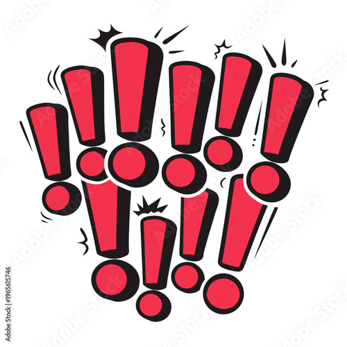 Comic Exclamation Mark Vector Set – Bold Pop Art Alert Symbols Collection