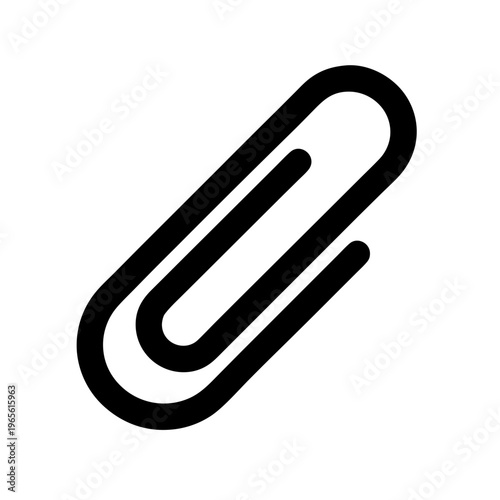 Minimalist Paper Clip Icon – Modern Monoline Office Attachment Symbol Vector