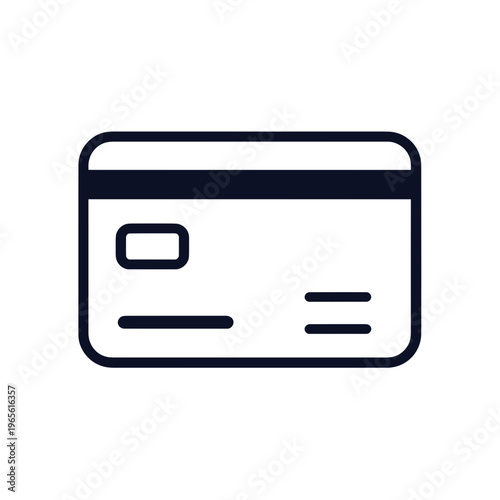 Minimalist Credit Card Icon for Payment and Finance