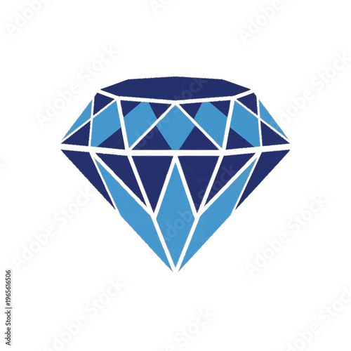 blue diamond gemstone vector illustration with modern simplicity and clear graphic impact, ideal for logos, interfaces, presentations, and identity design