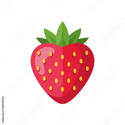 Modern fresh strawberry fruit design with clean shapes and appetizing character, created for cookbook layouts, delivery graphics, and packaging