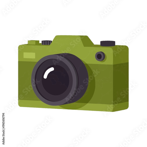green camera vector illustration with clean styling and clear functional character, ideal for editorial graphics, posters, and marketing materials