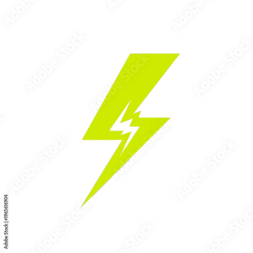 lime green lightning bolt vector illustration with modern simplicity and clear graphic impact, ideal for logos, interfaces, presentations, and identity