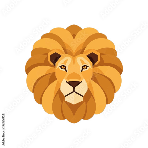 friendly lion face vector illustration with playful detail and strong silhouette, ideal for children's decor, mascot design, and editorial graphics