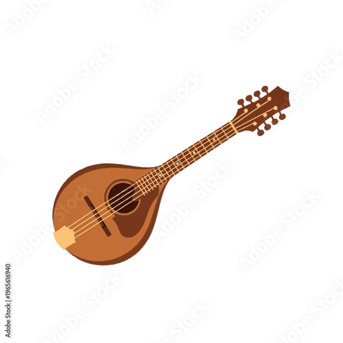 Stylized mandolin musical instrument artwork featuring clean styling and clear functional character, perfect for editorial graphics, posters, and marketing materials