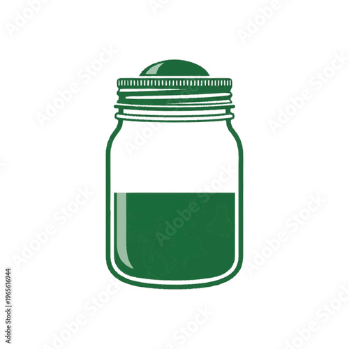 Mason Jar with Liquid vector illustration with crisp form and polished decorative detail, ideal for brochures, presentations, websites, and branding