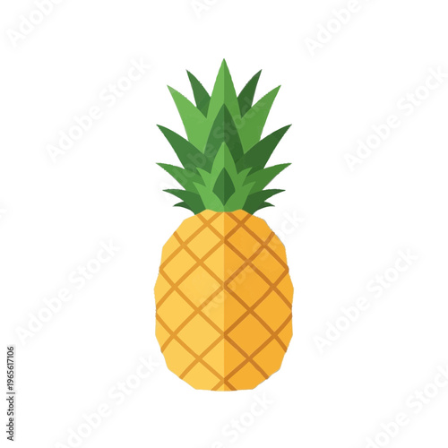 tropical pineapple fruit vector illustration with clean shapes and appetizing character, ideal for culinary campaigns, labels, and social content