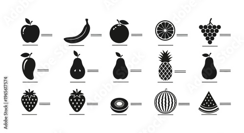 Variety of Fruit Icons Displayed.