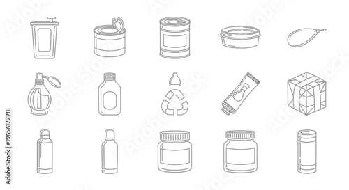 Various Cosmetic Product Packaging Containers.