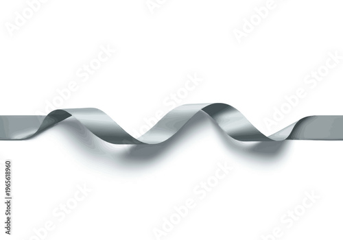 A simple ribbon strip with a slight wave shape on a white background