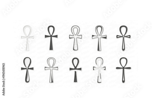 Minimalist Ankh Key of Life Silhouette Sticker, Organic Flow Egyptian Cross Vector, Modern Quiet Luxury Pharaonic Icon