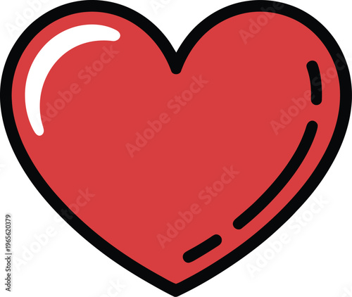 Simple red heart vector 