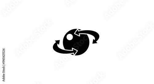 Black Arrows Circle Logo Symbol.