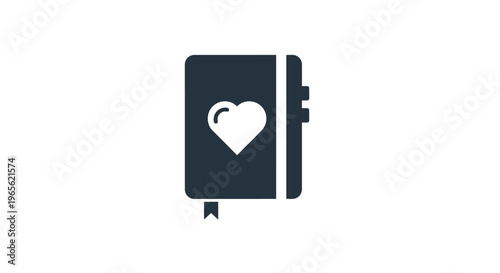Black Book with White Heart Symbol.