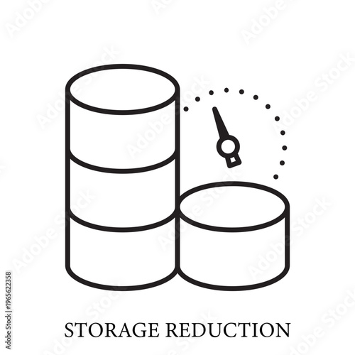 Storage Reduction 5S Evaluation Icon for Lean Manufacturing and Workplace Organization