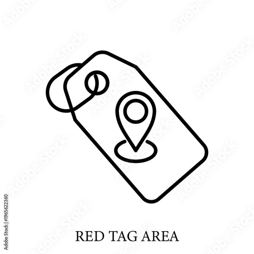 Red Tag Area 5S Evaluation Icon for Lean Manufacturing and Workplace Organization