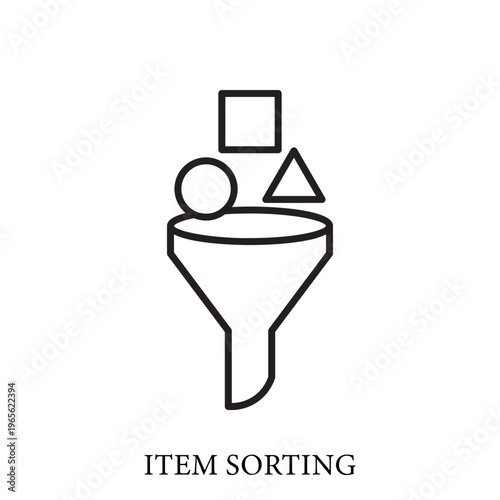 Item Sorting 5S Evaluation Icon for Lean Manufacturing and Workplace Organization