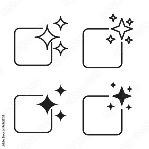 Ai photo generate icon in line and glyph style. Flat and stroke icons