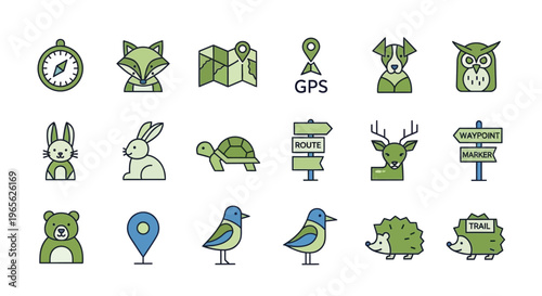 Collection of various animal icons.