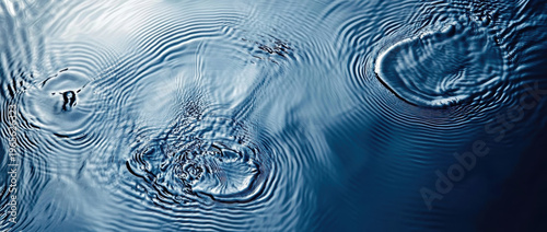 Ripples in water surface caused by falling droplets