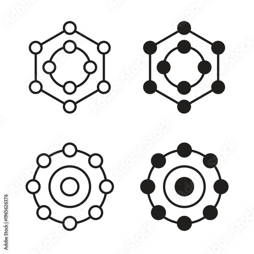 Antioxidant icon in line and glyph style. Flat and stroke icons