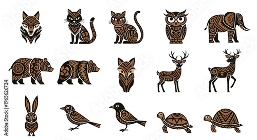 Collection of various wild animals.