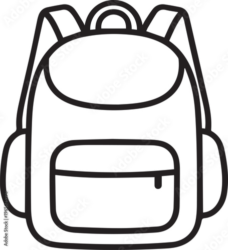 A minimalist backpack outline, perfect for school supplies or outdoor adventures.