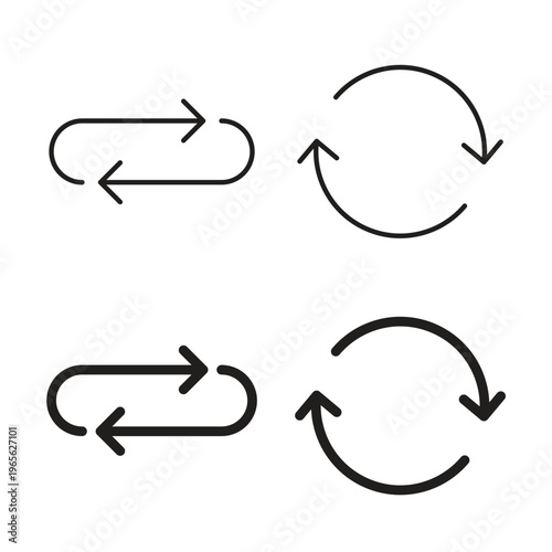 Arrows repeat icon in trendy flat and line style design. Icon symbol illustration