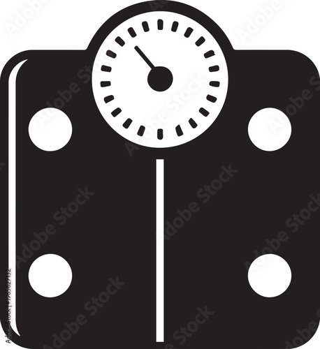 A minimalist scale icon represents the crucial concept of weight management and the pursuit of health, creating an iconic aesthetic.
