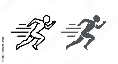 Dynamic vector graphic showing a fast-moving runner with speed lines