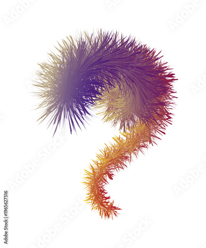 abstract fuzzy swirl. colorful textured spiral brush stroke with soft fur effect