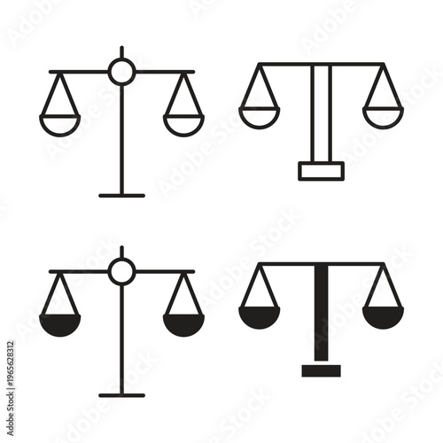 Balance scale icon in trendy flat and line style design. Icon symbol illustration